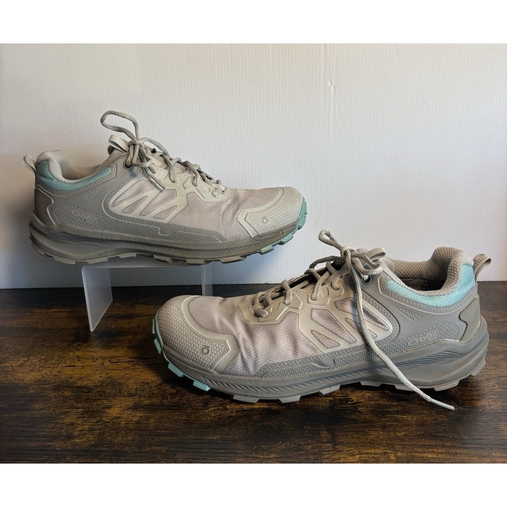 Oboz Katabatic Low Hiking Shoes Womens Sz 10.5 Gray Blue Ortholite Trails‎